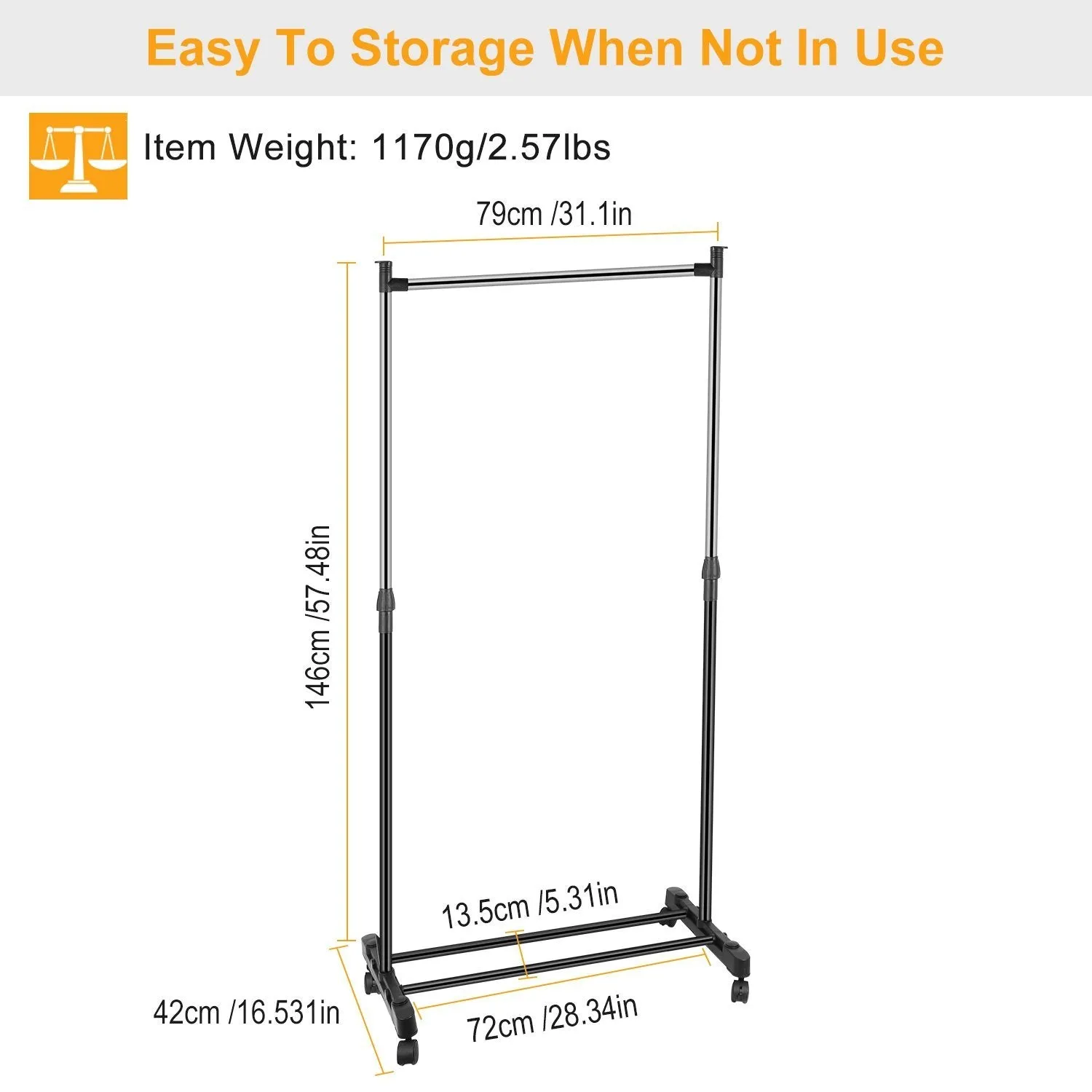 15 kg./33 lbs. Height Adjustable Garment Racks