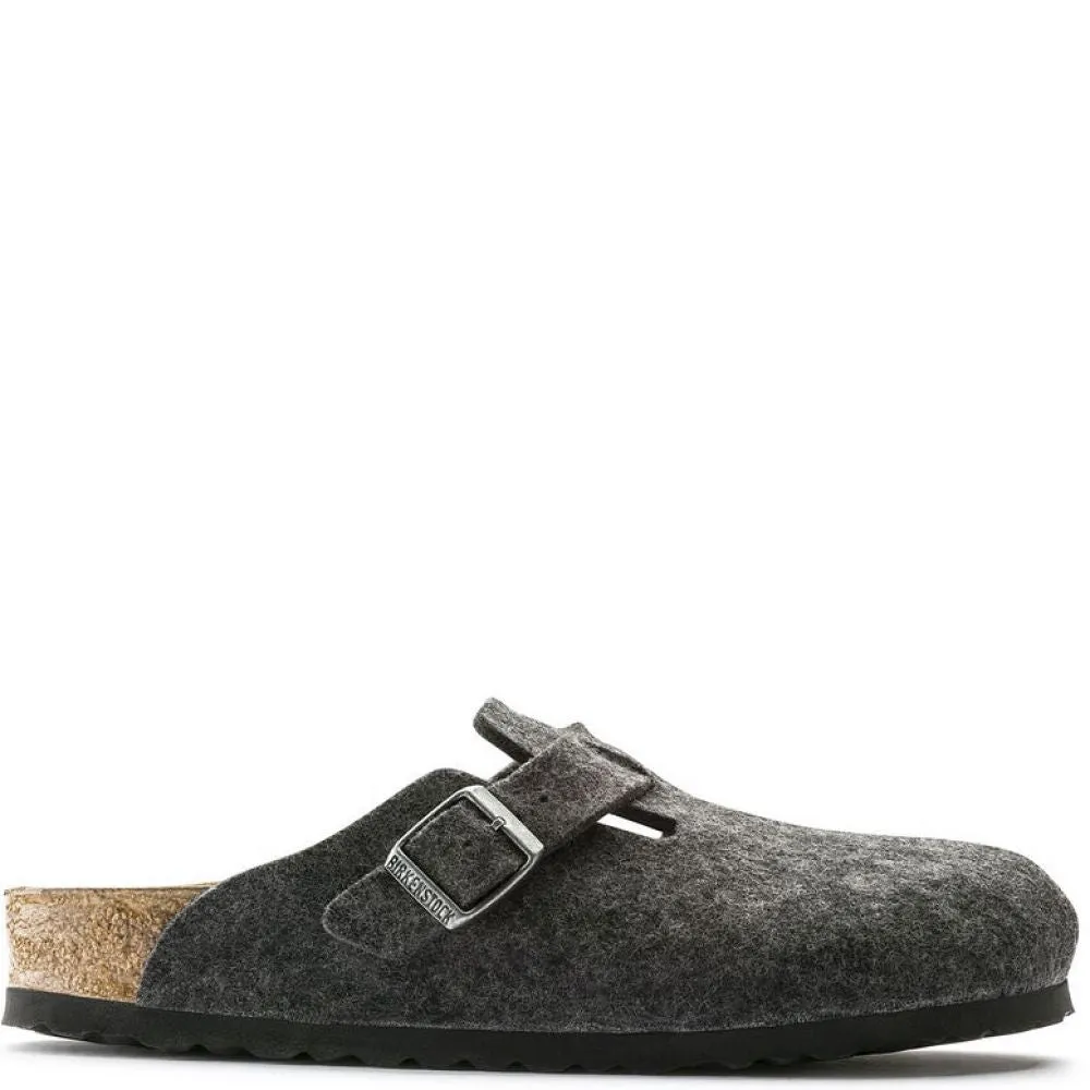 Birkenstock Boston Wool Felt in Anthracite (Narrow Width)