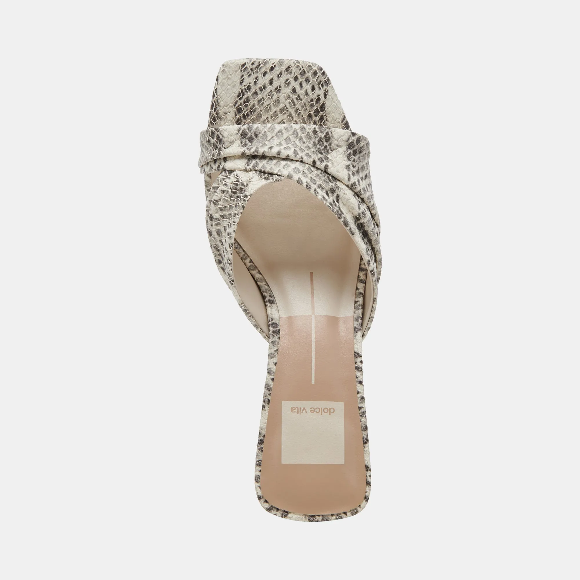 CARLAN HEELS GREY WHITE EMBOSSED SNAKE