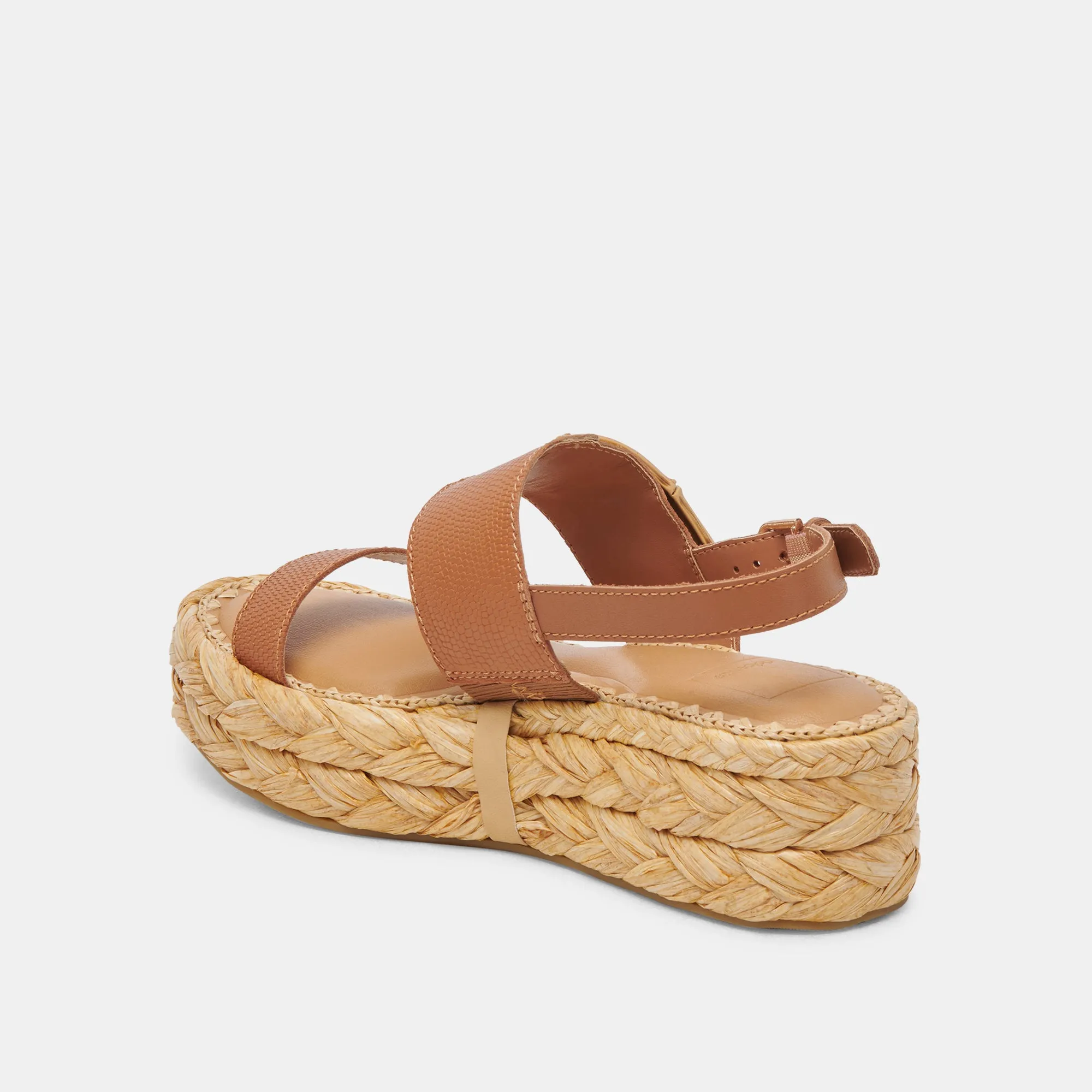 CHERA SANDALS TAN EMBOSSED LEATHER