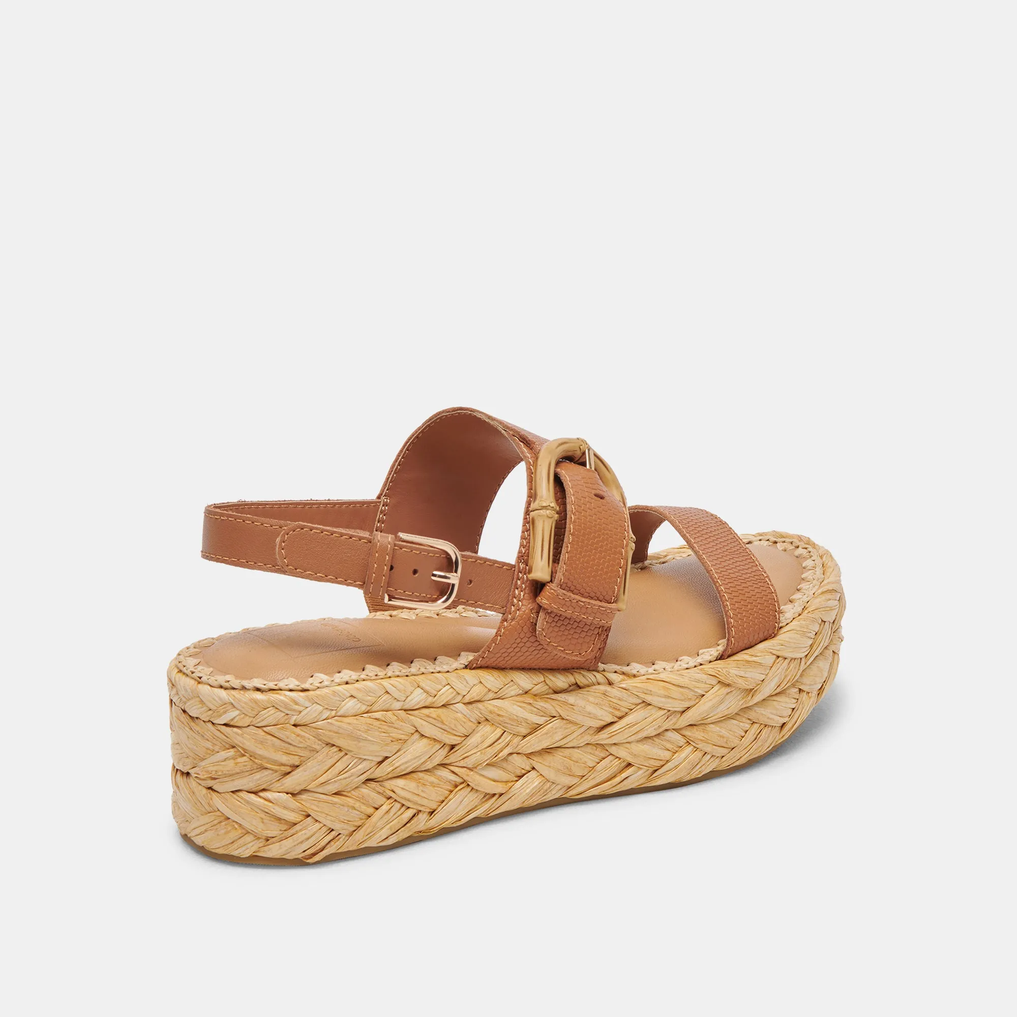 CHERA SANDALS TAN EMBOSSED LEATHER