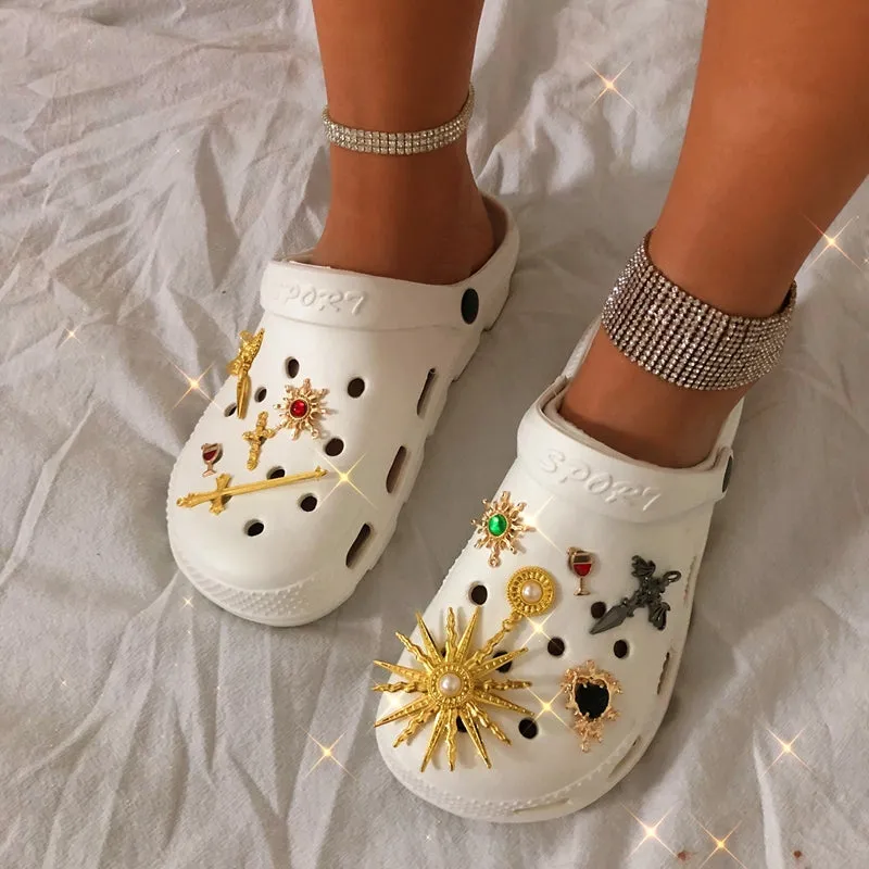 Explosive Rhinestone Hole Shoes Baotou Sandals（HPSD099）