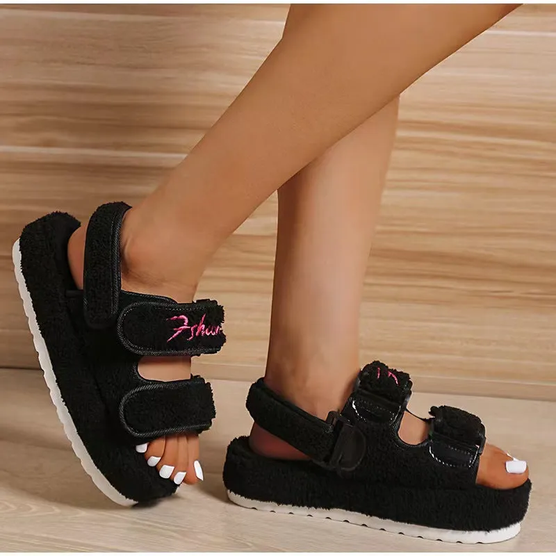 Fashion Platform Plush Sandals（HPSD230）