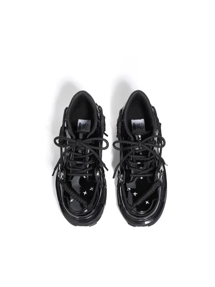 High end black derby shoes【s0000004491】