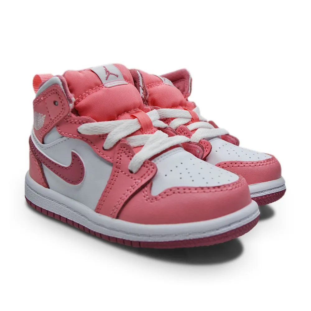 Infants Nike Jordan 1 Mid (TD) - DQ8425 616 - Coral Chalk Desert Berry White