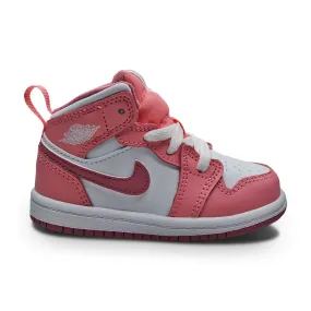 Infants Nike Jordan 1 Mid (TD) - DQ8425 616 - Coral Chalk Desert Berry White