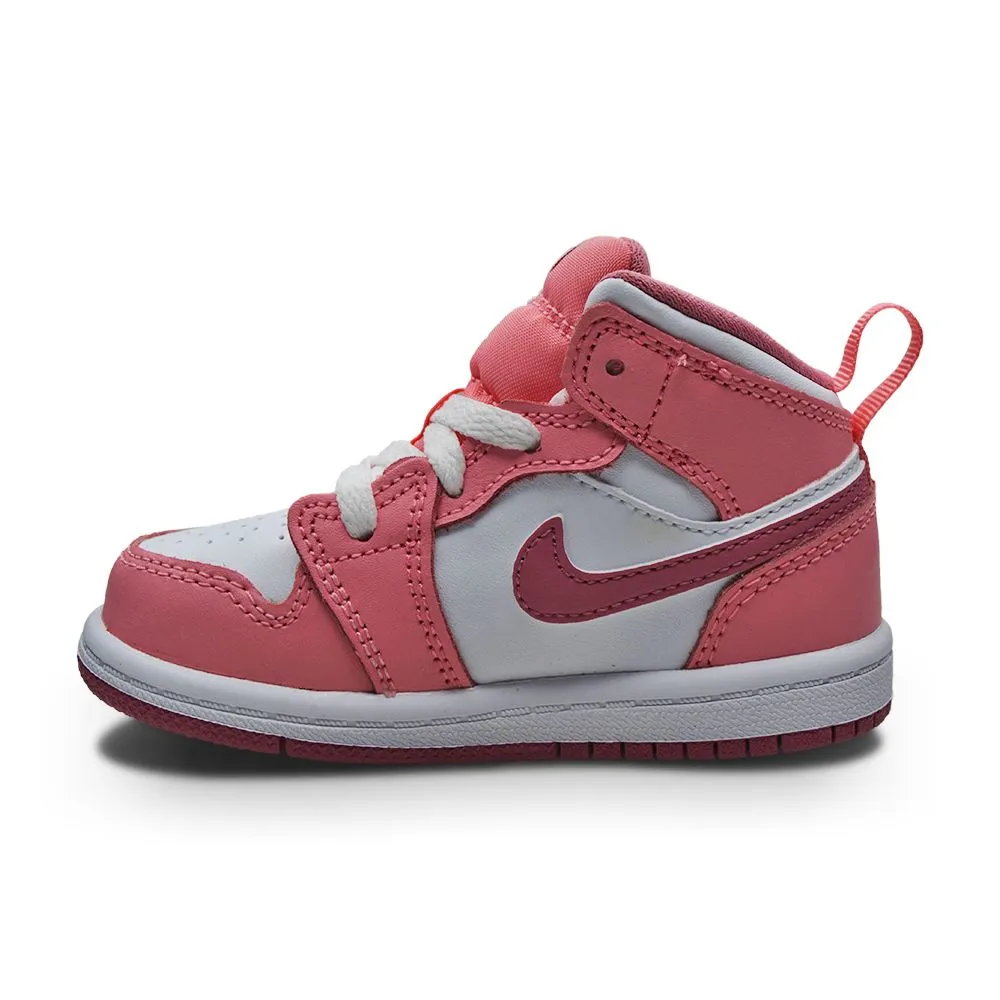 Infants Nike Jordan 1 Mid (TD) - DQ8425 616 - Coral Chalk Desert Berry White