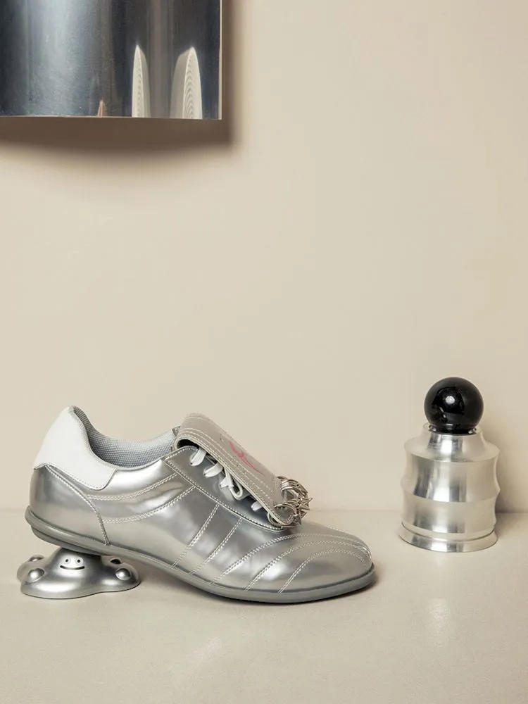 Metallic Silver Punk Sneakers【s0000006655】