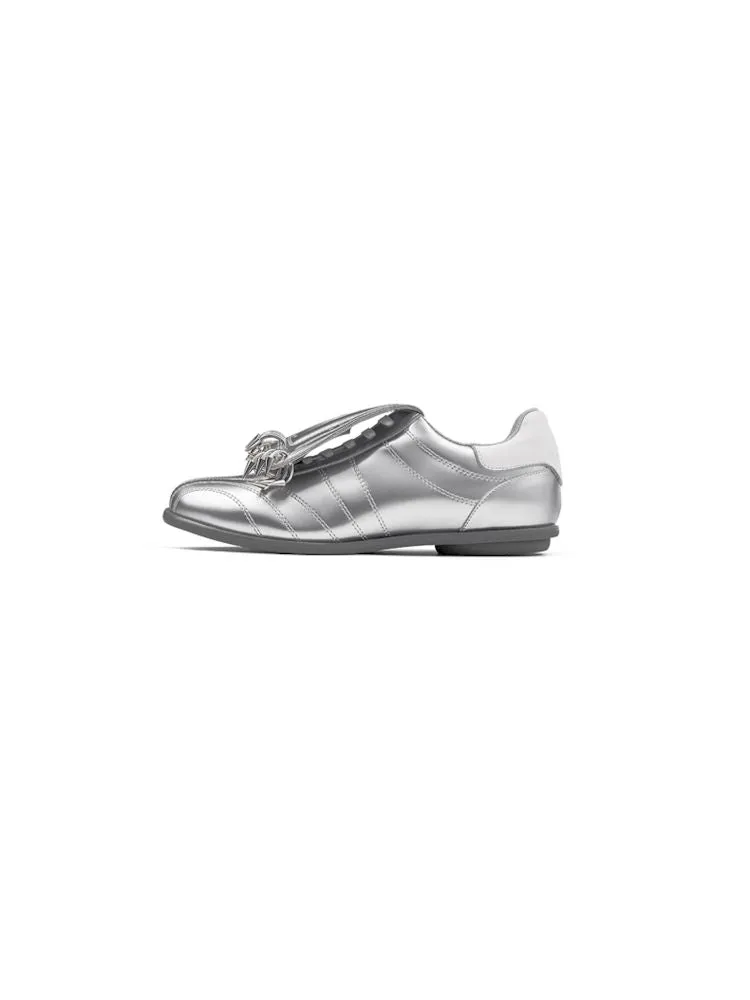 Metallic Silver Punk Sneakers【s0000006655】