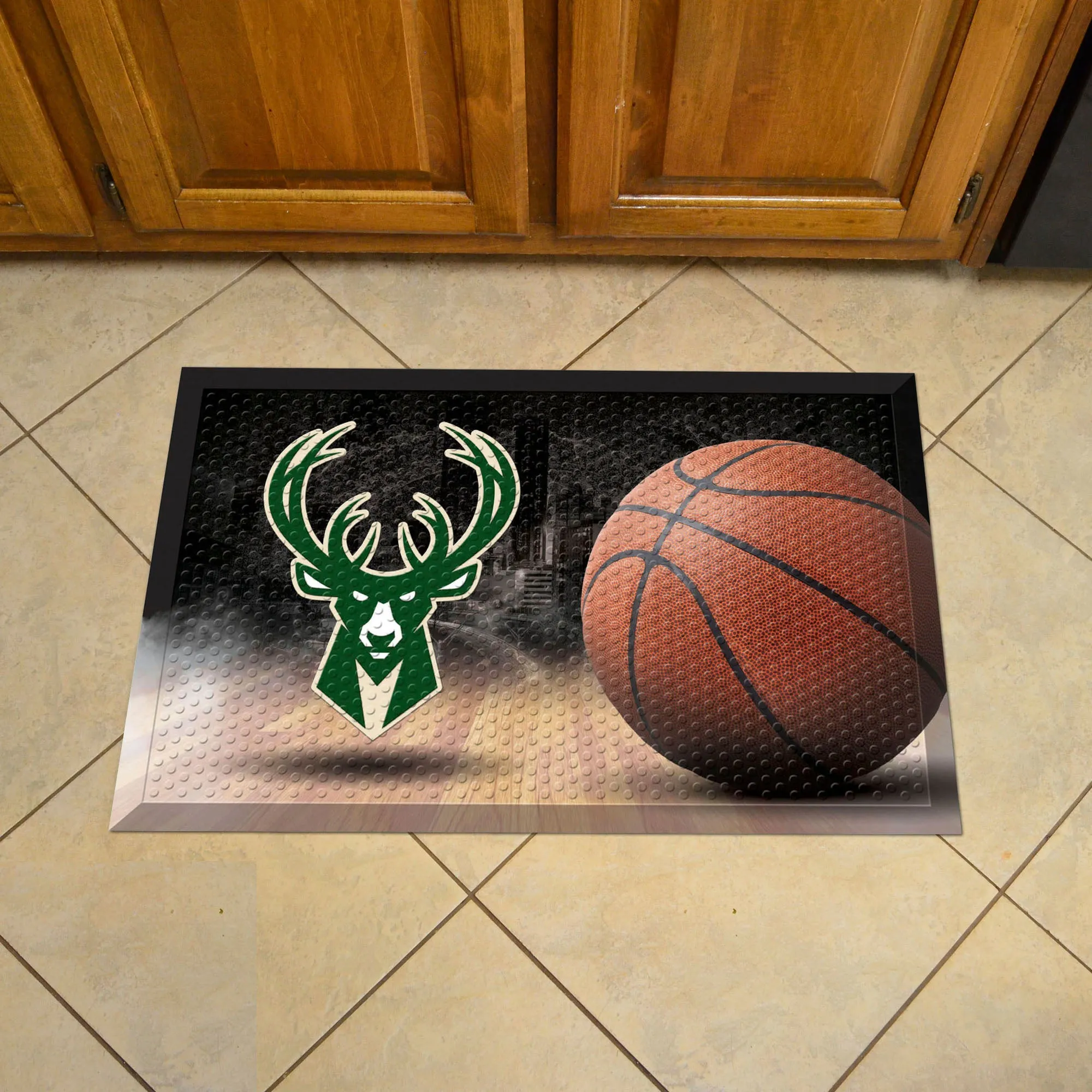 Milwaukee Bucks Rubber Scraper Door Mat