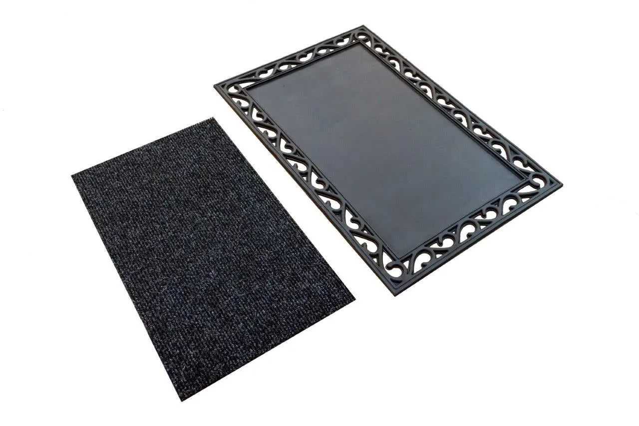 OnlyMat Rubber Mat with Sanitising Centre - 60cm x 90cm - Sanitisation Purpose and Absorbing Water - Indoor / Outdoor, Waterproof