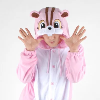 PITaPATs onesie animal jumpsuit costume - long sleeve pink Squirrel