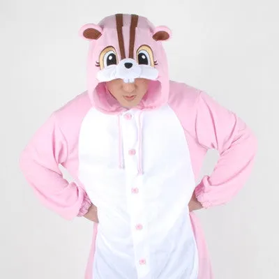 PITaPATs onesie animal jumpsuit costume - long sleeve pink Squirrel