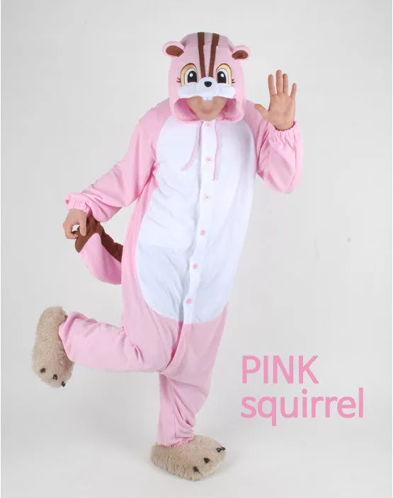 PITaPATs onesie animal jumpsuit costume - long sleeve pink Squirrel