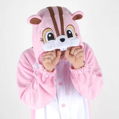 PITaPATs onesie animal jumpsuit costume - long sleeve pink Squirrel