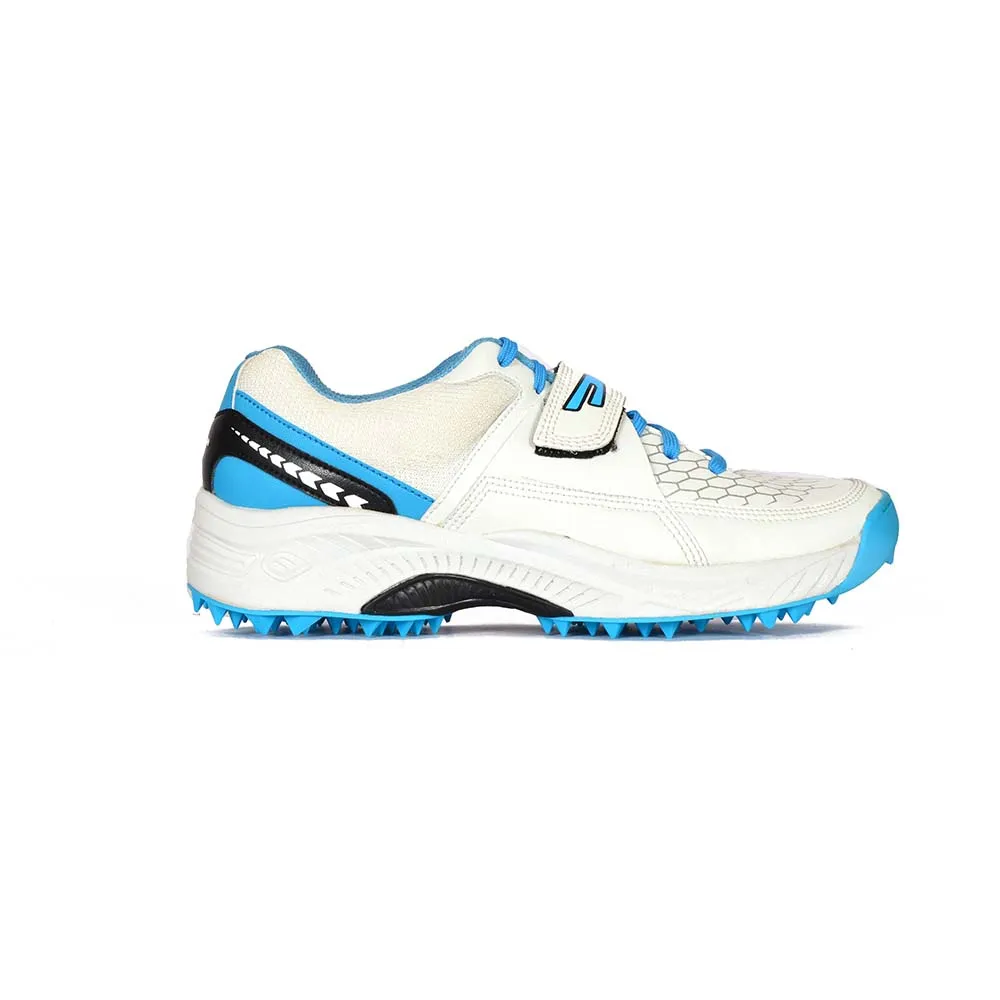 Sega Reach Cricket Shoes  (White/Sky Blue)