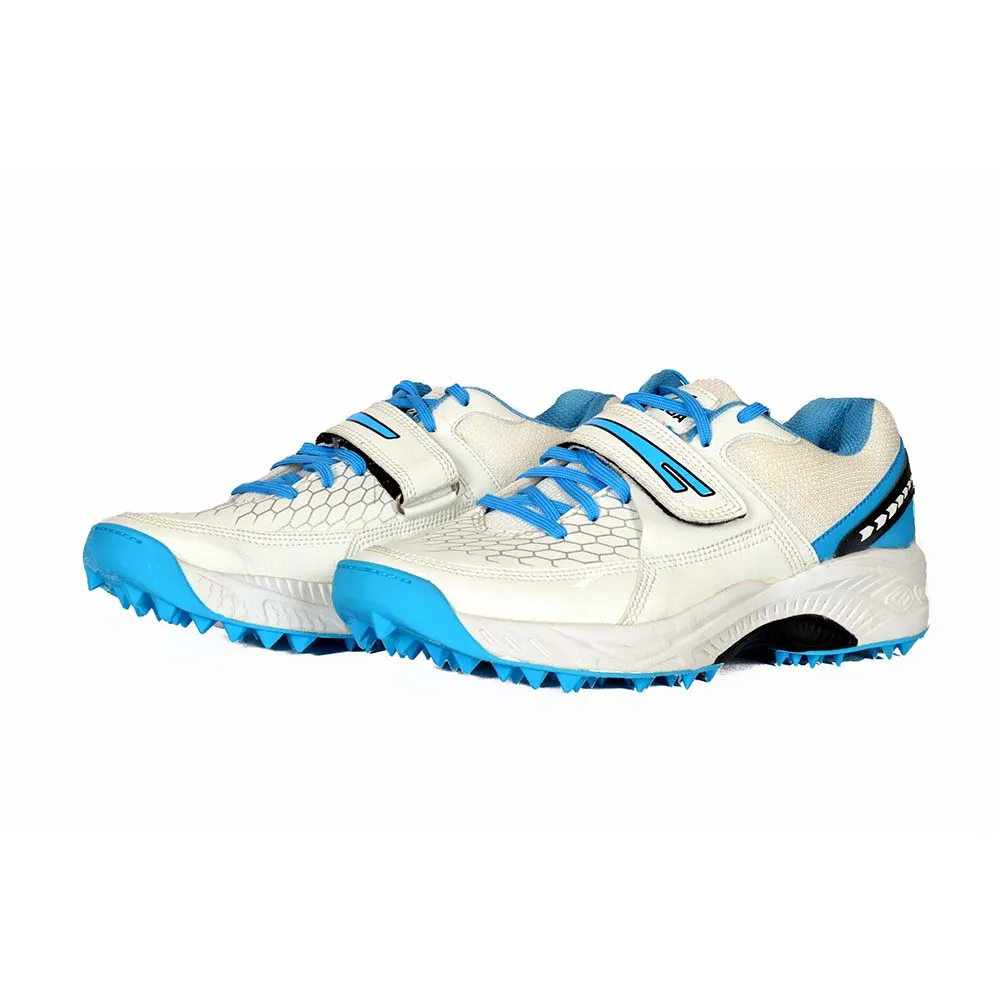 Sega Reach Cricket Shoes  (White/Sky Blue)