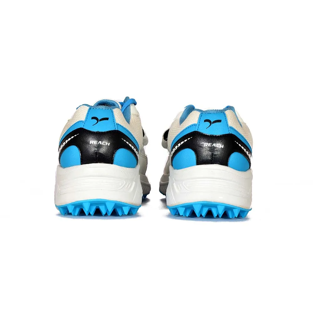 Sega Reach Cricket Shoes  (White/Sky Blue)