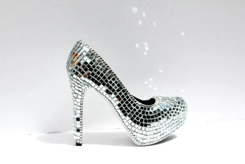 Shiny Disco Ball Mirror Ball Heels