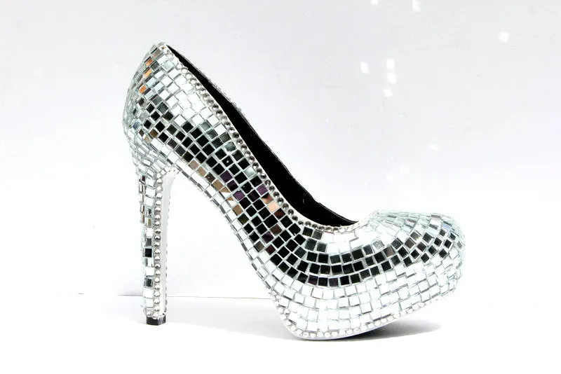 Shiny Disco Ball Mirror Ball Heels