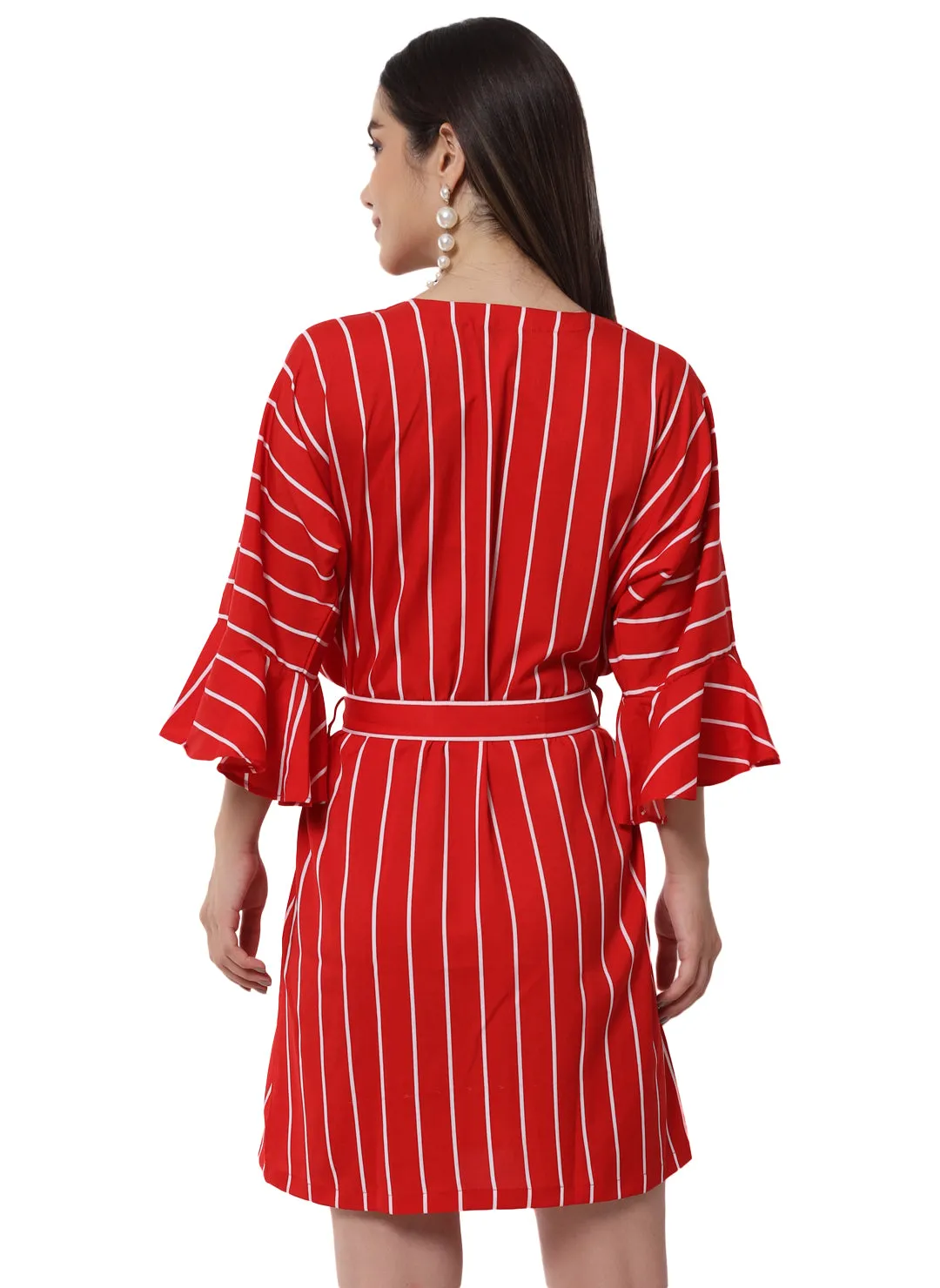 STRIPE OPEN SHIRT STRAIGHT DRESS