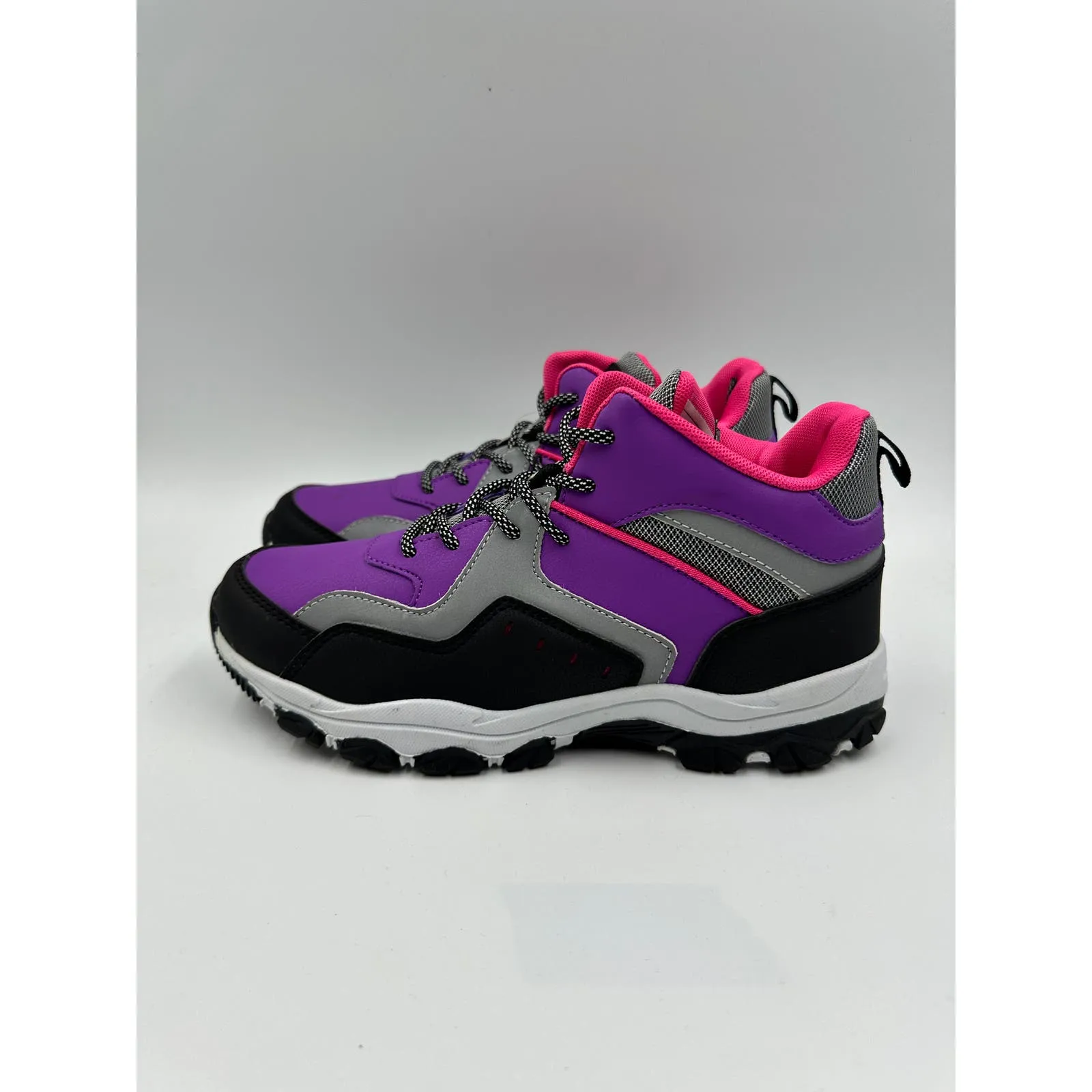 Women's Size 6, Bright Purple and Pink High Top Hikers with Rugged Tread Design